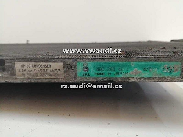  4D0 260 401 A  Audi A8 S8 D2 4D 2001 chladič klimatizace 4D0260401A diesel 165kW - 2