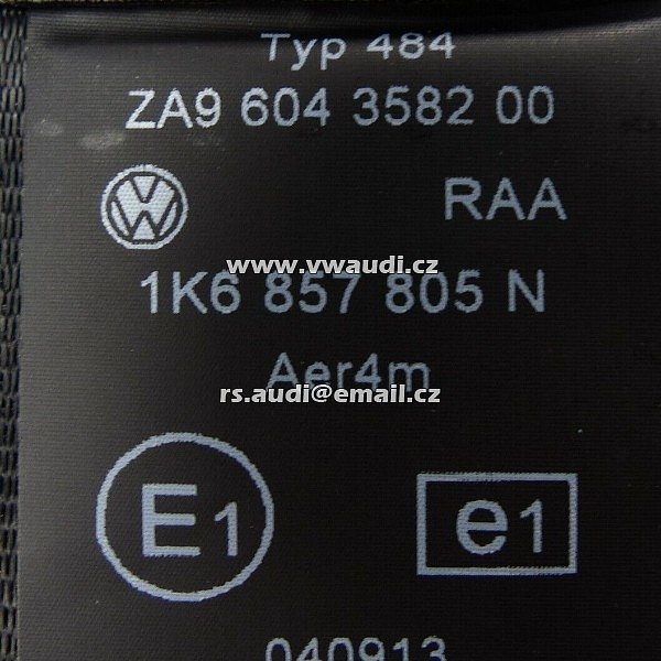 1K6857805N Originální VW Golf 5 bezpečnostní pás zadní levý 1K6 857 805 N - 2