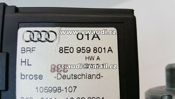  8E0  959 801 A  Audi A4 B6 8E 2001 - 2004   -  El. Motor stahování spouštění okna el.stahovačky - 2