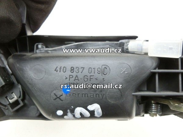  4F0 837 019 C Audi A6 C6 2006  přední levé dveře Uvnitř vnitřní klika, spínač zámku 4F0837019C - 5