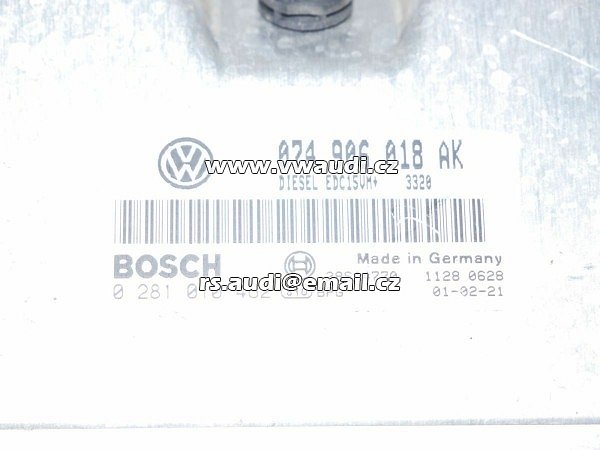 074 906 018AK Řídící jednotka motoru ECU VW T4 Multivan EDC15VM+ BOSCH 0281010462 - 2