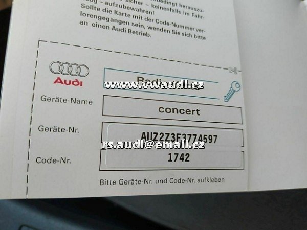 Audi Concert CD Radio 8E0 035 186 J Audi A4 B6 B7 2006 07 08  - 2