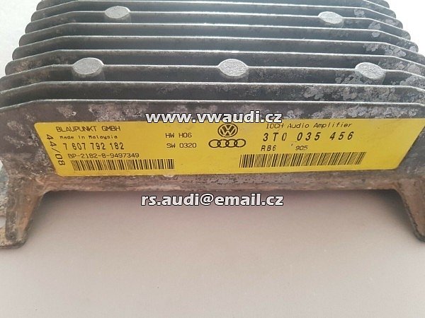3T0 035 456  BLAUPUNKT 7 607 792 182  Superb 2011 - 2014 PASSAT CC JETTA  AUDIO ZESILOVAČ - 2