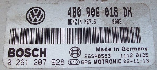 4B0 906 018 DH  Řídící jednotka motoru ECU PASSAT 2003 AWT AEB 1,8 T - 2