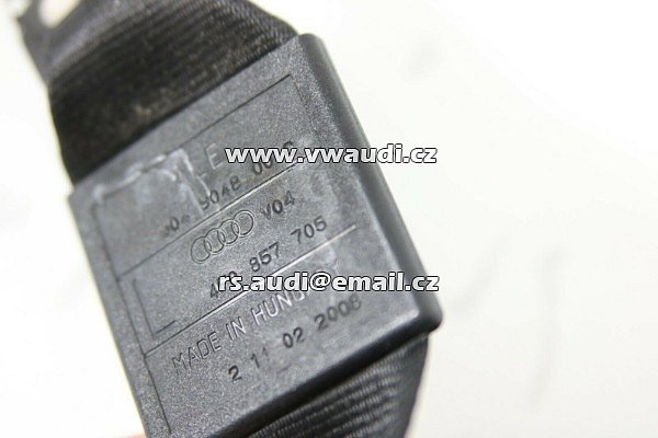 4F0 857 705 Audi A6 4F bezpečnostní pás přední levý V04 SATIN BLACK napínač pásu - 2