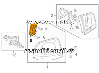 7L6 945 258 držák žárovky VW Touareg 7L 7L6 7LA 7L6  - 3
