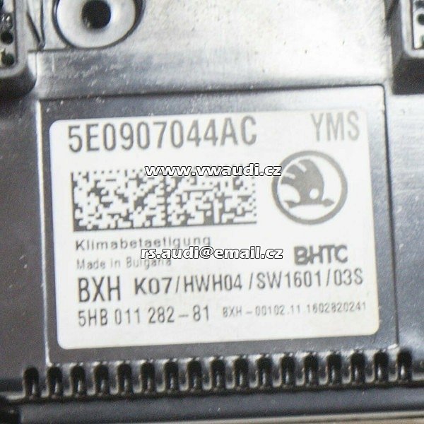 5E0 907 044 AC  ŠKODA OCTAVIA 3 5E 2.0 řídící jednotka klimatizace TDI RS A/C  - 2