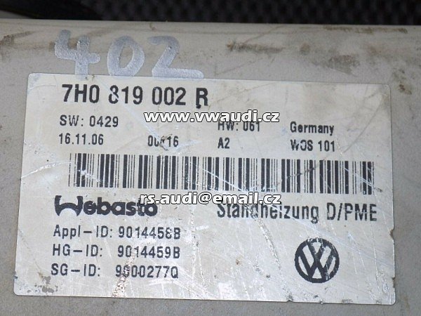 Nezávislé topení VW T5 Caravelle 26W 5KW Webasto Diesel 7H0819002R - 4