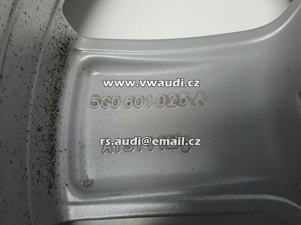 5G0 601 025 A 4 x hliníkové ráfky Dover Original VW Golf  VII 7 alu kola disky  - 6