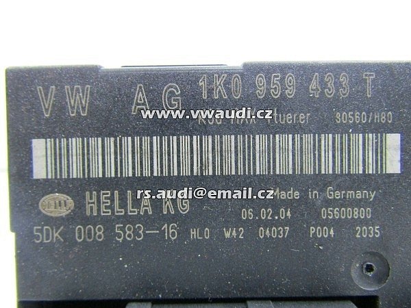  1K0 959 433 T Golf + Caddy 2003-2009 modul komfortního ovládání - 2