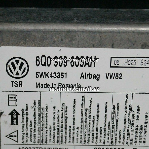 VW Caddy 2K III modul řídicí jednotky airbagu - 2