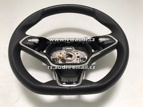 5E3 419 093 AQ VKJ  NOVÝ VOLANT vyhřívaný kůže perforovaná tříramený kožený volant - 2