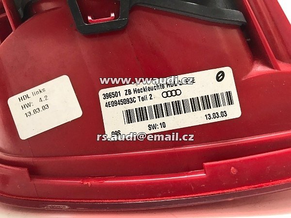 4E0 945 093 C  Audi A8 4E LED levé zadní světlo Vnitřní na víko  - 9