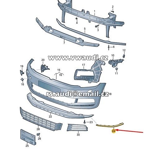 5TA 805 903   LEVÝ SPOILER VW TOURAN 5T PŘEDNÍ NÁRAZNÍK - 2