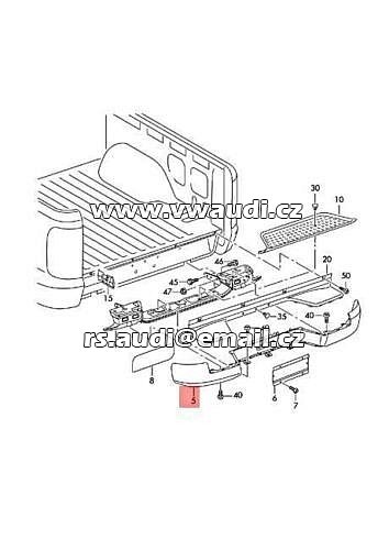  2H5 807 417 F  ZADNÍ NÁRAZNÍK  VW Amarok S6B S7A S7B - 2