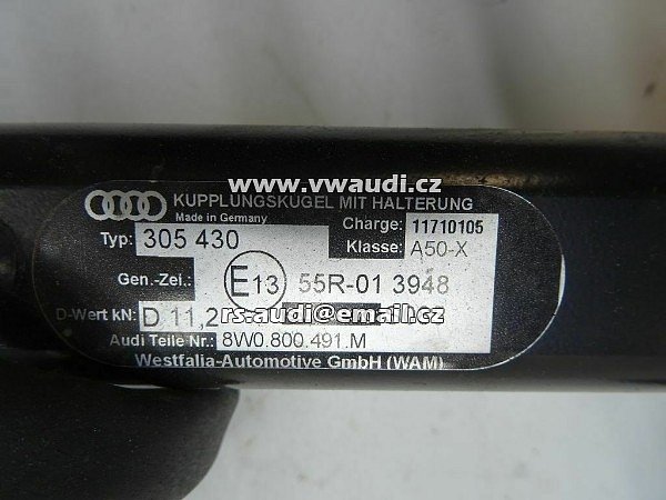  8W0 800 491M Tažné zařízení  Audi A4 8W B9 od 2017 - 8