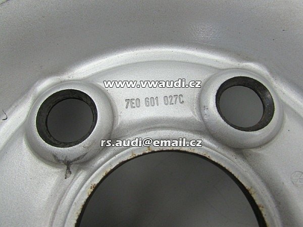 7E0 601 027 C 6,5 x 16 ET51 VW Transporter T5 T6 originál plechový ocelový disk kolo zátěžové - 2