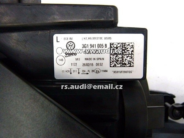 VW Passat 3G B8  halogenový světlomet Přední levý3G1941005, 3G1941005A, 3G1941005B, 3G1941005C, 3G1941029,  - 3