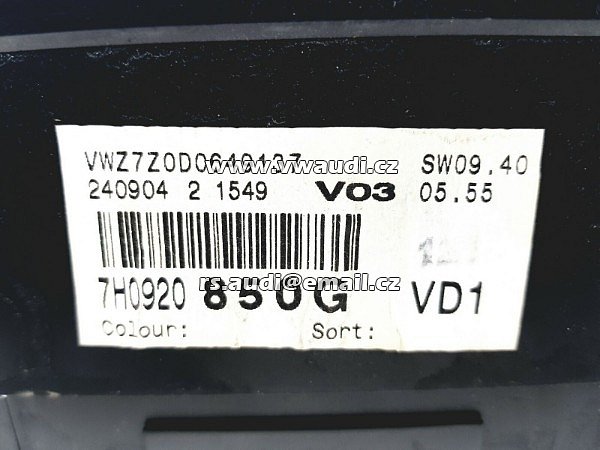 7H0 920 850 G  T5 2003-2008 Tachometr Tachometr  - 3