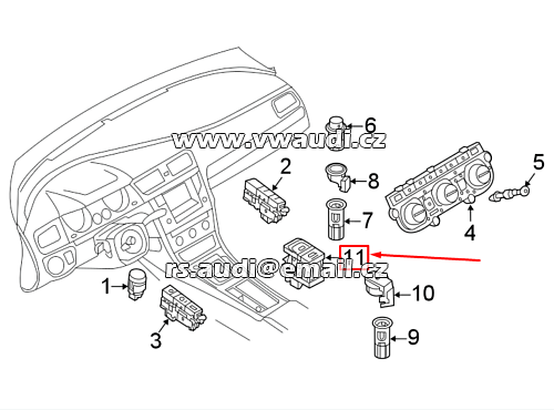 5G0 927 225 D Elektronický parkovací spínač ruční brzdy EPB pro VW Golf GTI MKVII 13-19 5G0 - 2