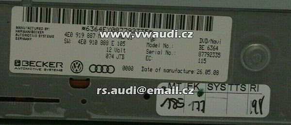 AUDI Modul CD DVD Navigace 4E0919887M 4E0910888E - 5