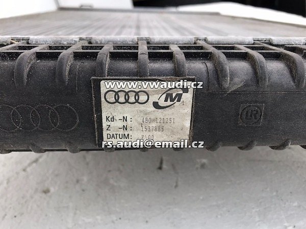 4B0 121 251 HLADIČ VODY RADIÁTOR PRO AUDI A4 B5 A6 4A 4B 2,4-2,8 - 5