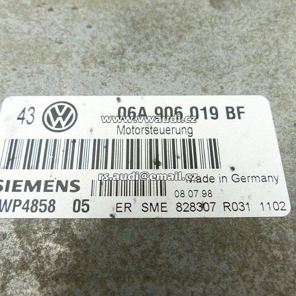 Řídicí jednotka motoru ECU VW Golf MK4 06A906019BF 5WP4858  - 2