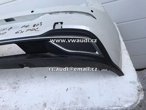 5H6 807 421  Nárazník zadní VW Golf 8 VIII BÍLÁ barva chrom PDC 6X  +SPOILER 5H6 807 568F - 5