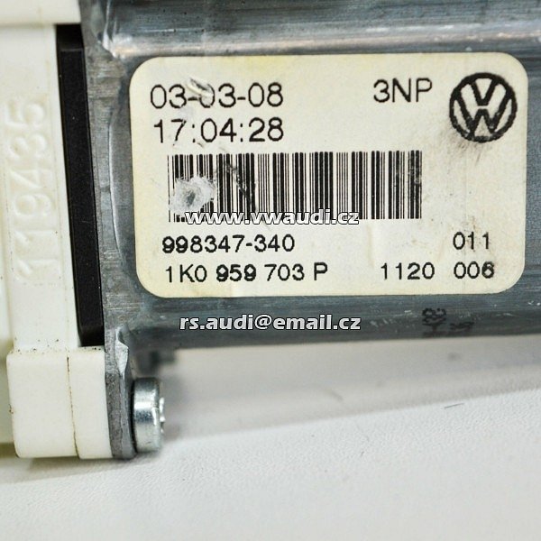 1K0 959 703 P VW GOLF V Variant Passat 3C B6 1K5 1.9 TDI Motor regulátoru levého zadního okna - 2