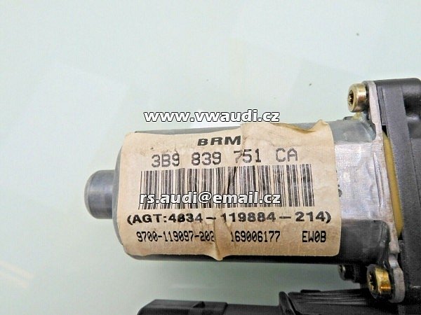 3B9 839 751 CA VW Passat 3B motor regulátoru levého zadního okna  - 2