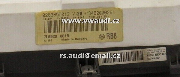 VW TOUAREG 7L tachometr budíky panel - 3