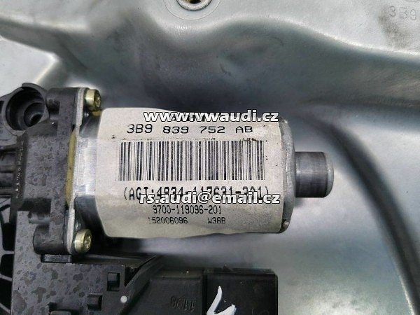 3B9 839 752 AB VW Passat 3B motor regulátoru zadního pravého okna , BOSCH, 0130821696 - 2