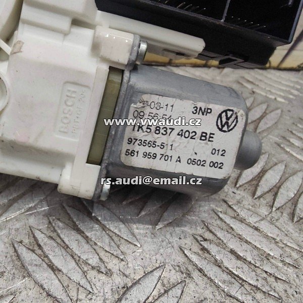 3C0 959 793 C  MOTOR OKNA ŘIDIČE LEVÝ PŘEDNÍ VW GOLF VI  MK6 COMBI 09-12 - 2