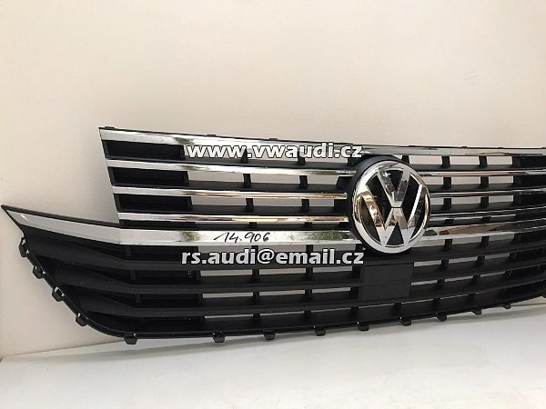 VW T6 T6.1 maska ​​chladiče přední maska ​​7LA853651B originál 7LA853653H  Chrom + znak emblém logo - 18