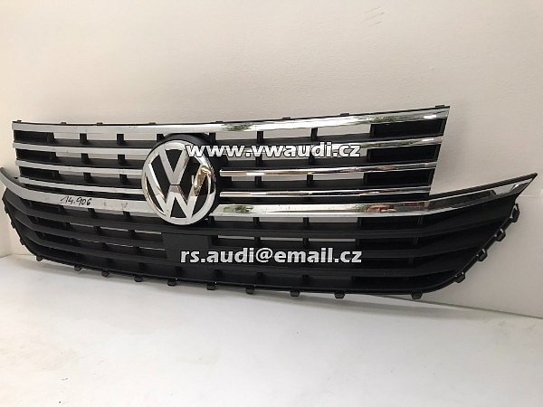 VW T6 T6.1 maska ​​chladiče přední maska ​​7LA853651B originál 7LA853653H  Chrom + znak emblém logo - 17