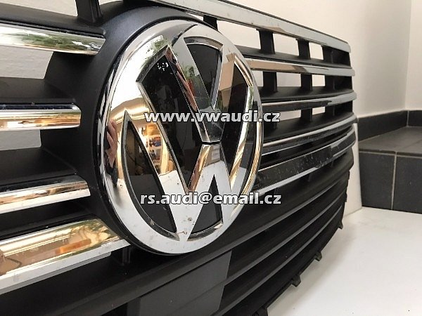 VW T6 T6.1 maska ​​chladiče přední maska ​​7LA853651B originál 7LA853653H  Chrom + znak emblém logo - 16