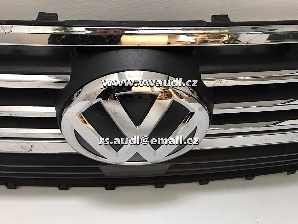 VW T6 T6.1 maska ​​chladiče přední maska ​​7LA853651B originál 7LA853653H  Chrom + znak emblém logo - 15