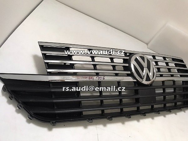 VW T6 T6.1 maska ​​chladiče přední maska ​​7LA853651B originál 7LA853653H  Chrom + znak emblém logo - 14