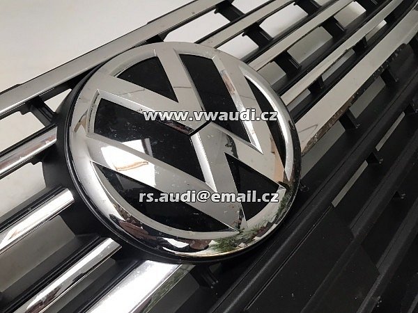 VW T6 T6.1 maska ​​chladiče přední maska ​​7LA853651B originál 7LA853653H  Chrom + znak emblém logo - 13