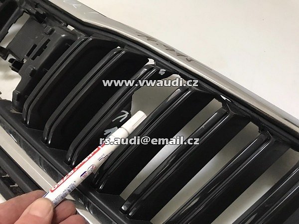 565 853 653 OEM maska ŠKODA Kodiaq 565 Laurin&amp;Klement 565853653  chrom rámeček ! maska prasklá - 6