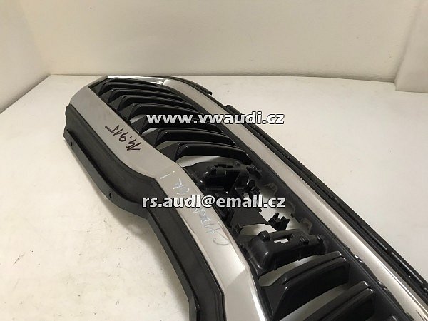 565 853 653 OEM maska ŠKODA Kodiaq 565 Laurin&amp;Klement 565853653  chrom rámeček ! maska prasklá - 9