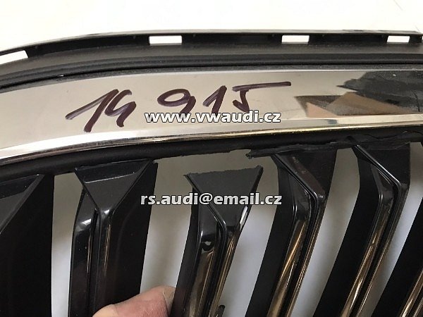 565 853 653 OEM maska ŠKODA Kodiaq 565 Laurin&amp;Klement 565853653  chrom rámeček ! maska prasklá - 14