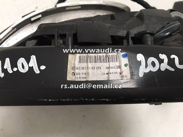 5K0 857 501BB 9B9  olf 6 VI Gti Řidič Pohled zleva Vnější zrcátko Černá CXPCQ - 5