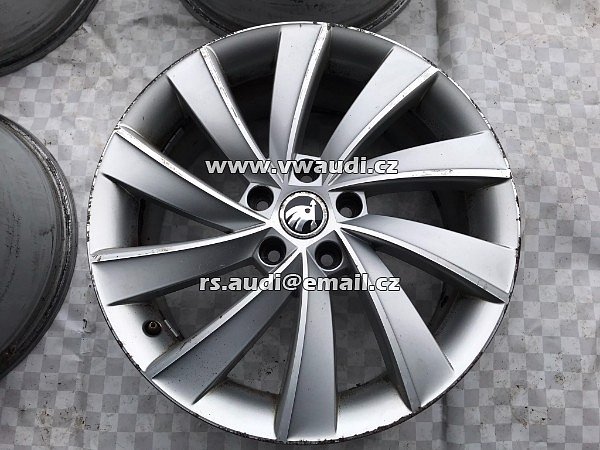 5E0601025BP   Hliníkový ráfek 18 palců 7,5&quot; 5x112 5E0601025BP Škoda Octavia Rim Wheel - 4