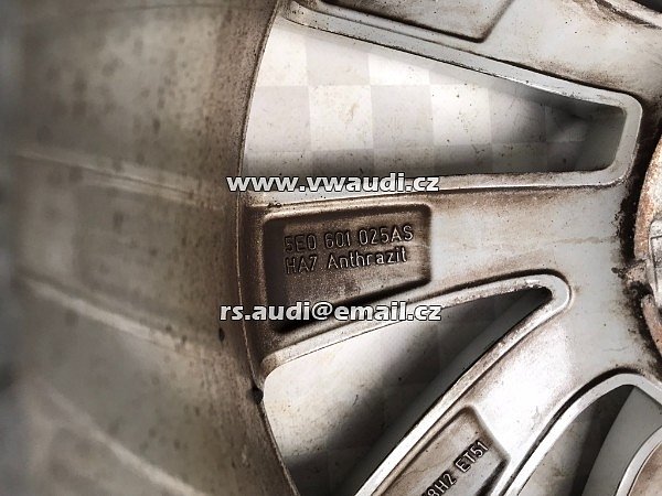 5E0601025BP   Hliníkový ráfek 18 palců 7,5&quot; 5x112 5E0601025BP Škoda Octavia Rim Wheel - 9
