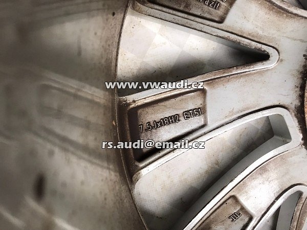 5E0601025BP   Hliníkový ráfek 18 palců 7,5&quot; 5x112 5E0601025BP Škoda Octavia Rim Wheel - 10