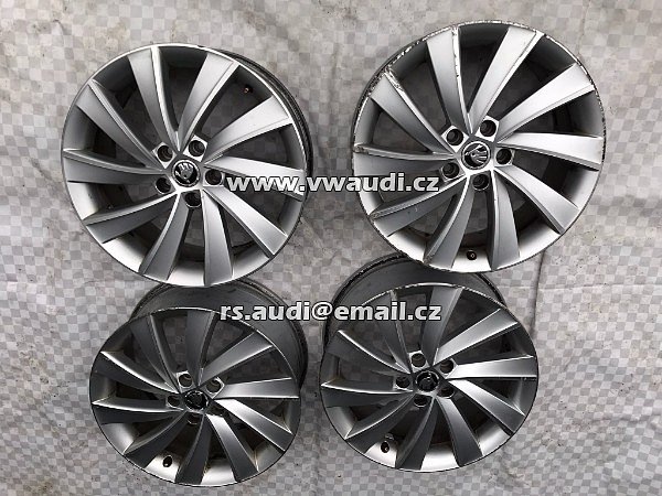 5E0601025BP   Hliníkový ráfek 18 palců 7,5&quot; 5x112 5E0601025BP Škoda Octavia Rim Wheel - 13