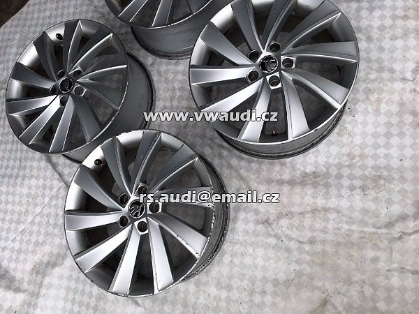 5E0601025BP   Hliníkový ráfek 18 palců 7,5&quot; 5x112 5E0601025BP Škoda Octavia Rim Wheel - 14