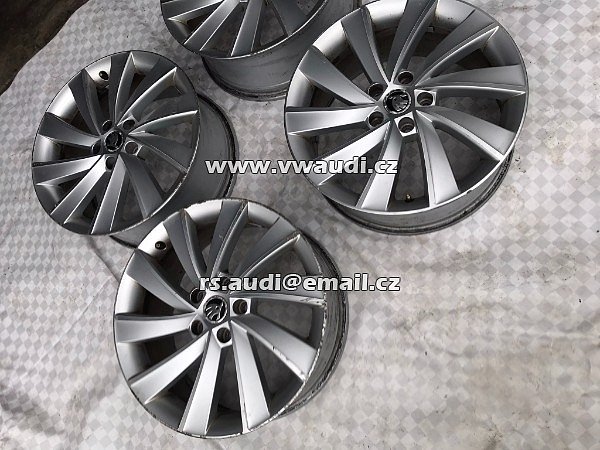 5E0601025BP   Hliníkový ráfek 18 palců 7,5&quot; 5x112 5E0601025BP Škoda Octavia Rim Wheel - 15