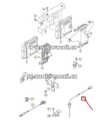 04L 906 088 AB  OVÝ OEM AUDI A3 8V SNÍMAČ TEPLOTY VÝFUKU  - 2